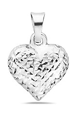 small puff heart white gold baby charm